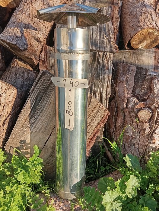 Chaminé em inox com altura 800 diâmetro 140