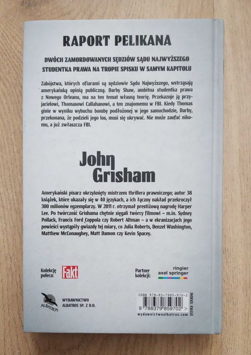 Książka - "Raport pelikana" J. Grisham