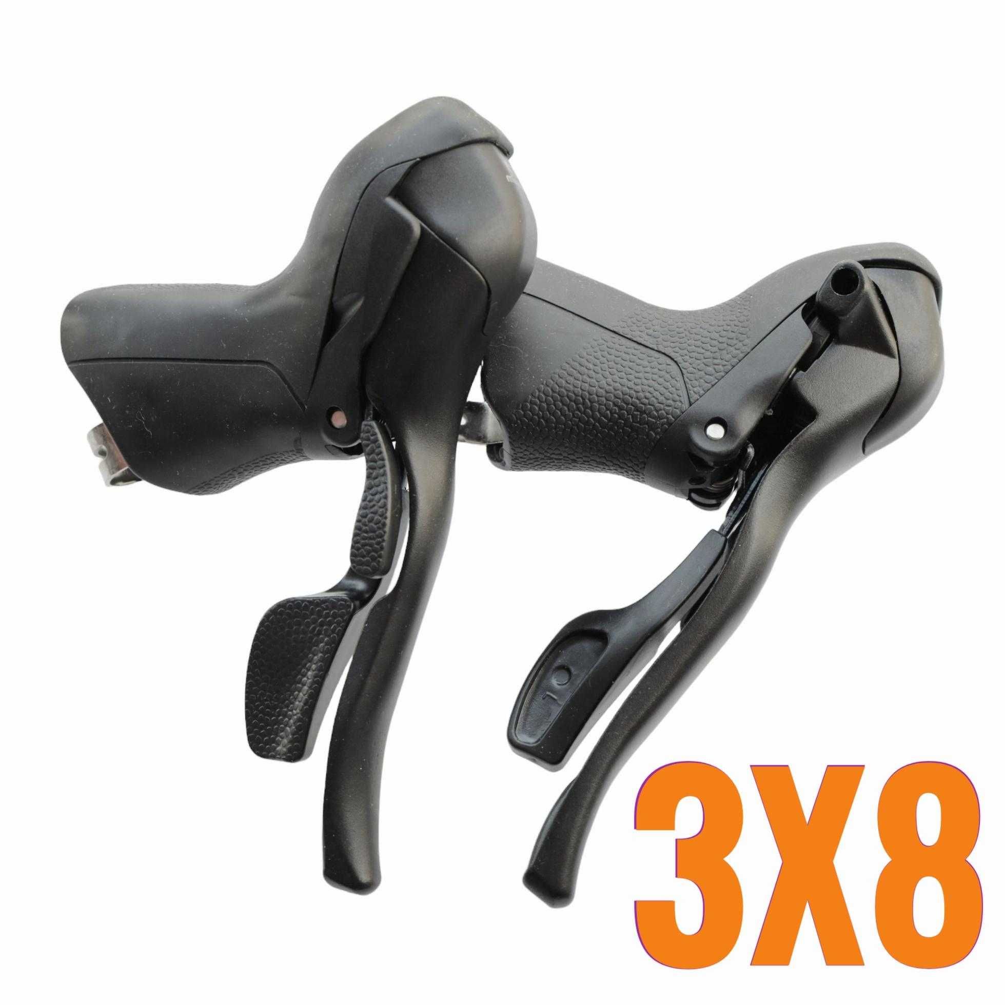 Nowe! MICRONEW 3x8 klamkomanetki manetki klamki szosowe microshift