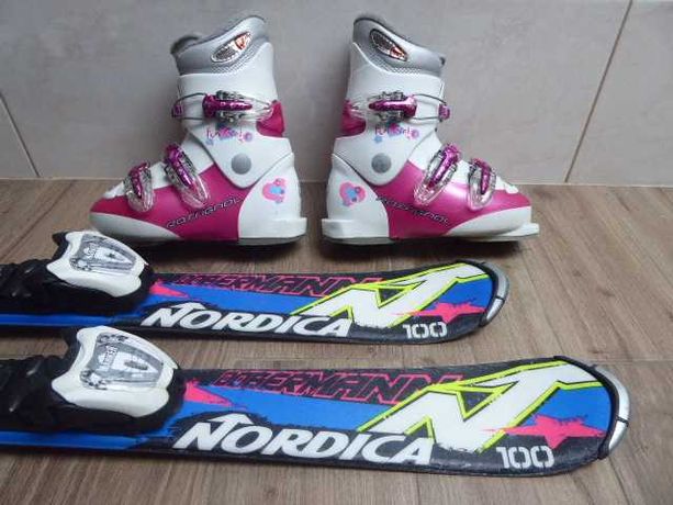 Narty Nordica 100 cm + Buty Rossignol -kpt. dla dziewczynki