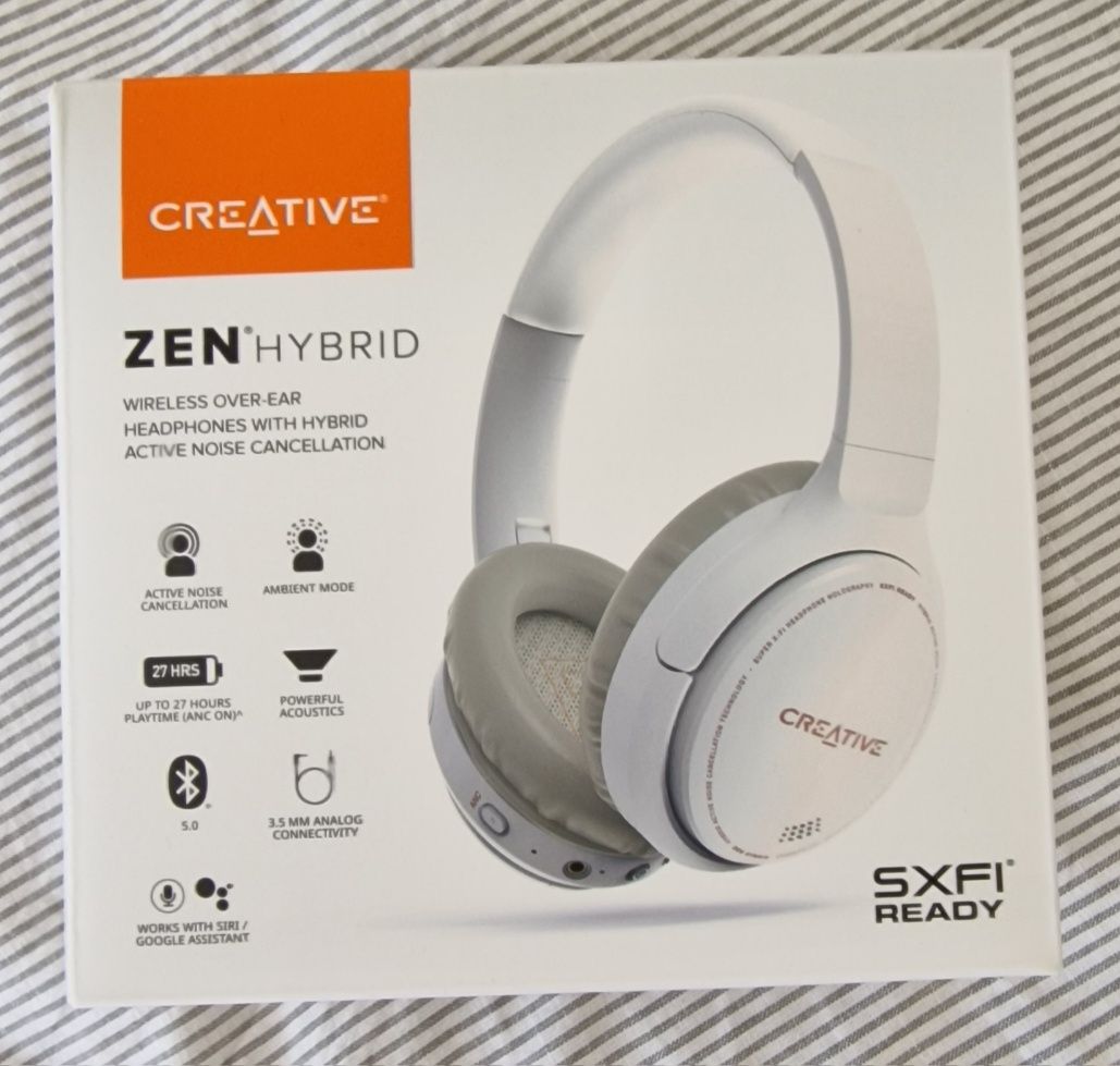 Nowe oryginalne słuchawk bluetooth Creative Zen Hybrid EF1010 białe.