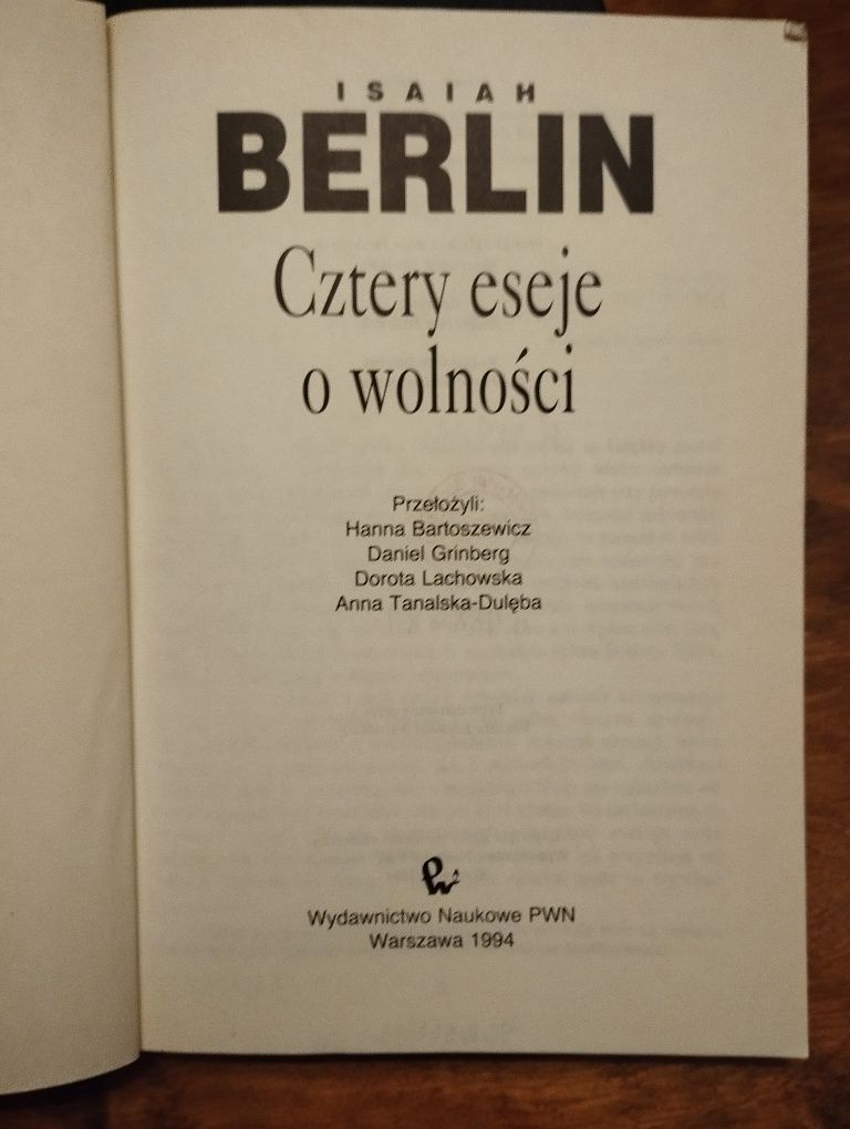 Berlin cztery eseje o wolności