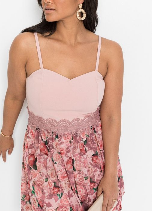 Wyprzedaż 2 sukienka 44 46 siateczka kwiaty wesele komunia zwiewna pud