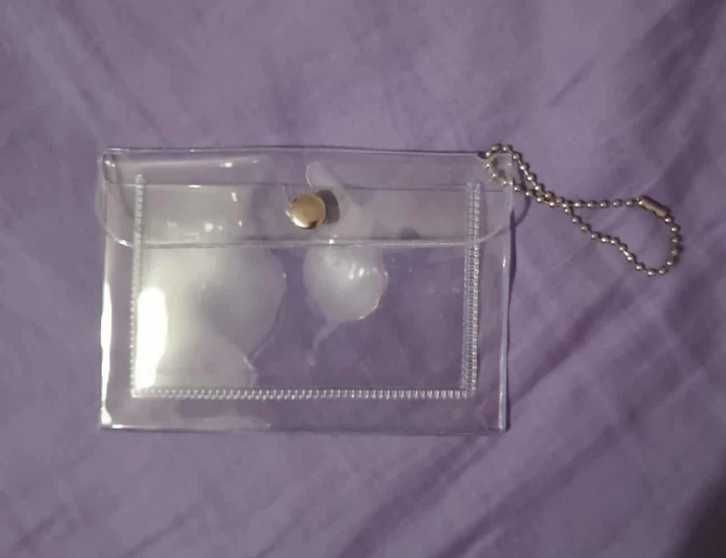 Mały Portfel Etui na klucze Karty Dokumenty przezroczysty