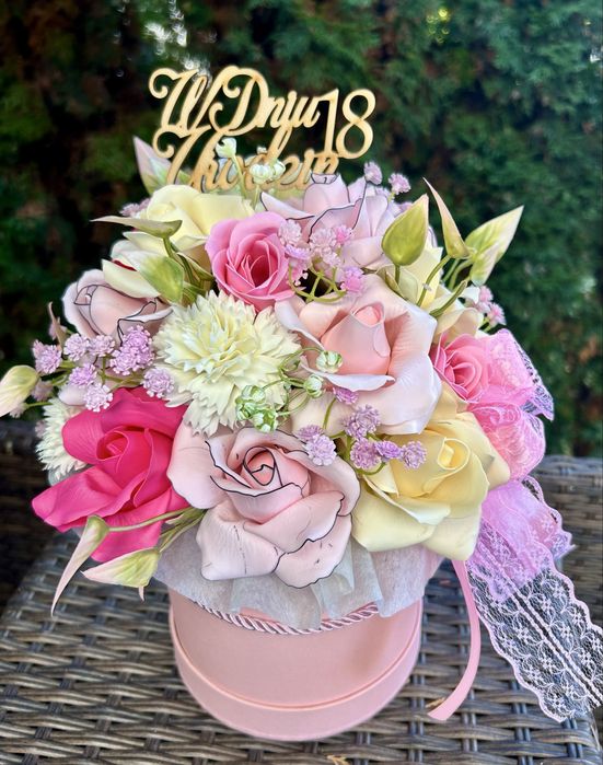 Box z kwiatami mydlanymi na różne okazje