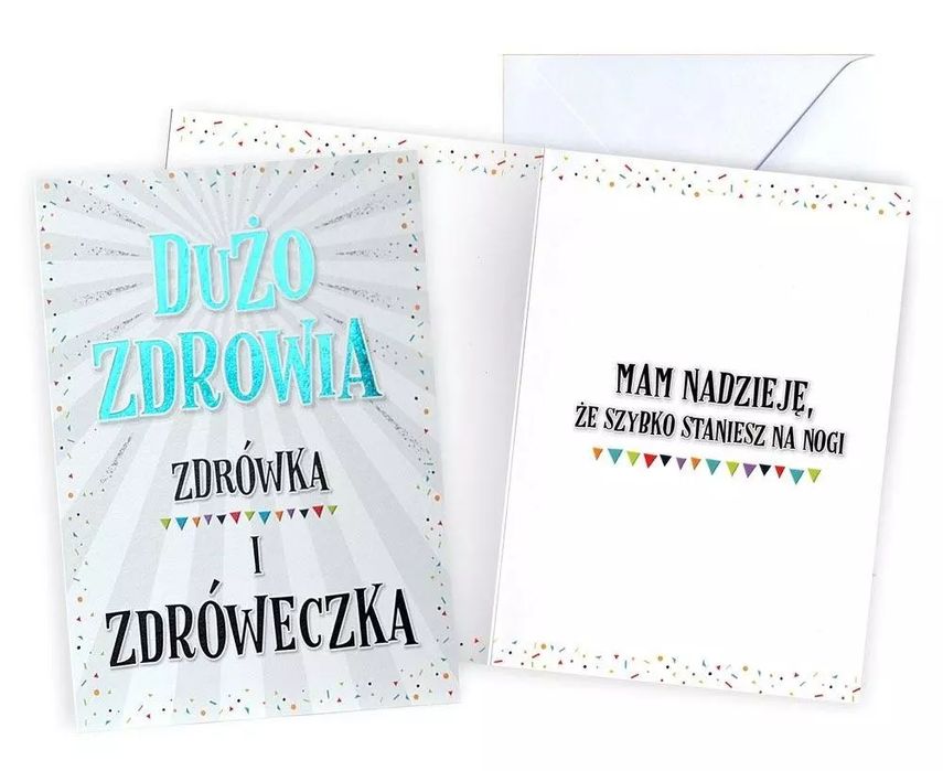 Karnet z życzeniami zdrowia. Kukartka