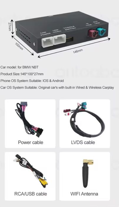 Módulo Wireless CarPlay & Android Auto para BMW NBT