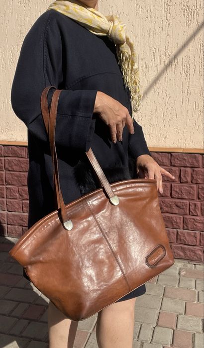 Torresi lucio велика шкіряна сумка шопер вінтаж коричнева