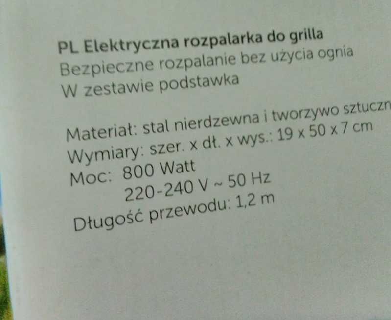 Elektryczna rozpalarka do grilla