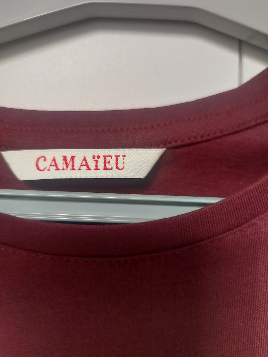 Nowa czerwona bluzka z Mikołajem Camaieu rozmiar 122