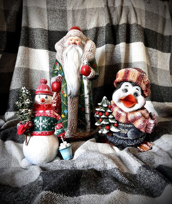 Снегурочка Дед Мороз снеговик елочные игрушки под елку ссср