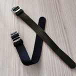 Pasek perlon do zegarka 20mm x2/ czarny zielony / Seiko / Timex