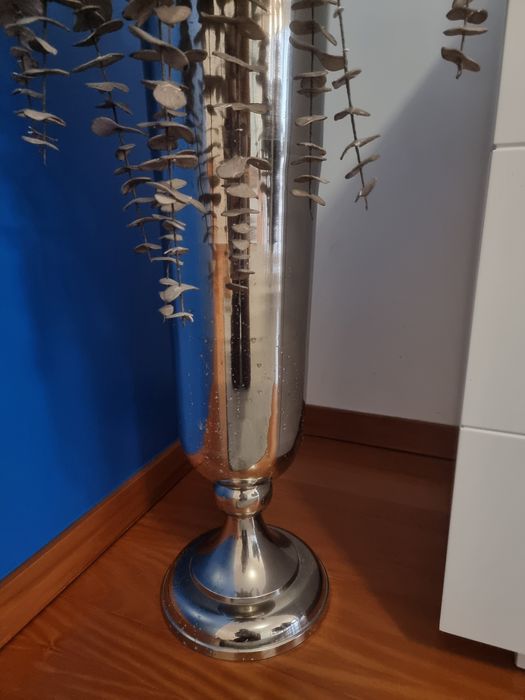 Vaso 100cm prateado