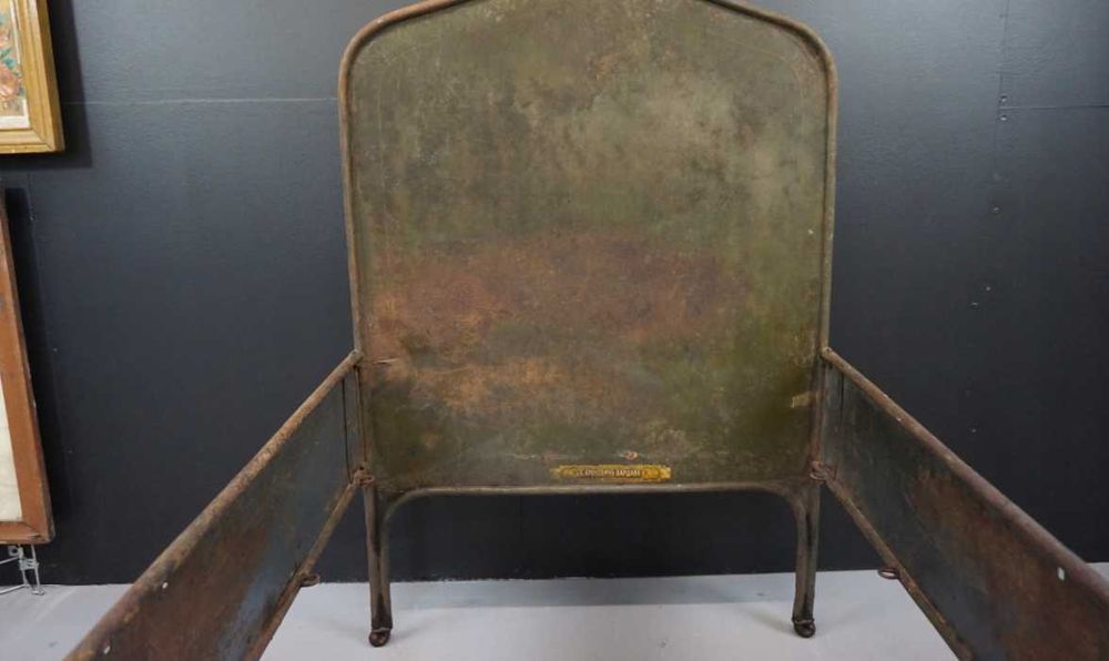 Wieczne łoże łóżko metalowe ręcznie malowane B. Aronowicz Warszawa