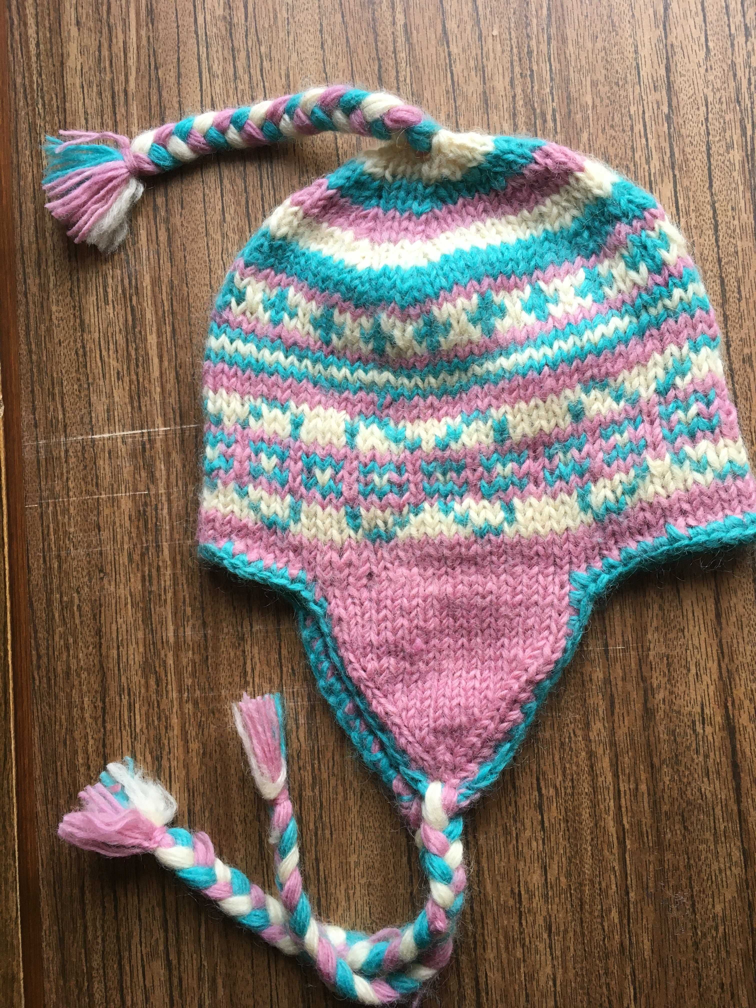 Шапка вязаная р 55-56 (Непал)  Handmade