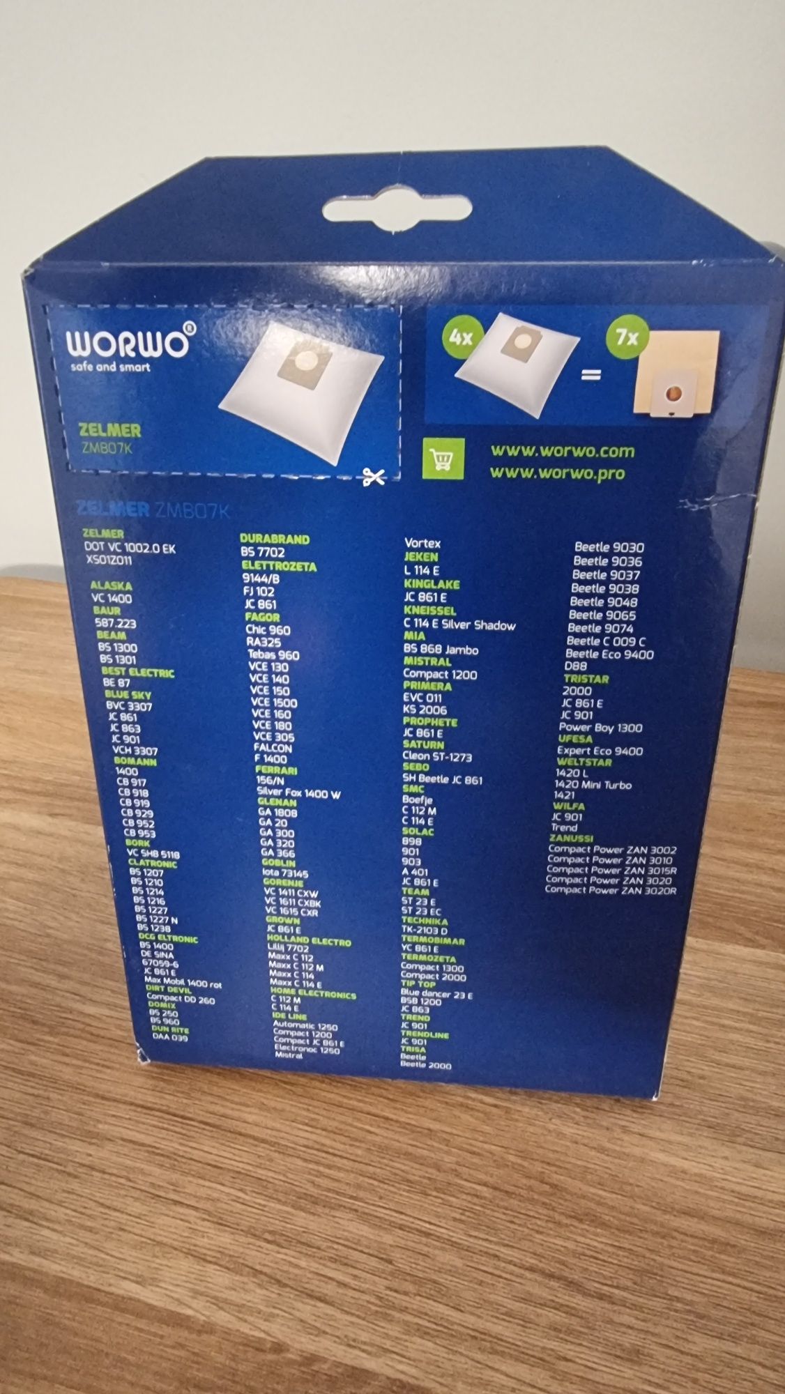 Worki do odkurzacza # ZELMER ZMB07K # 4 szt + Filtr  #  NOWE