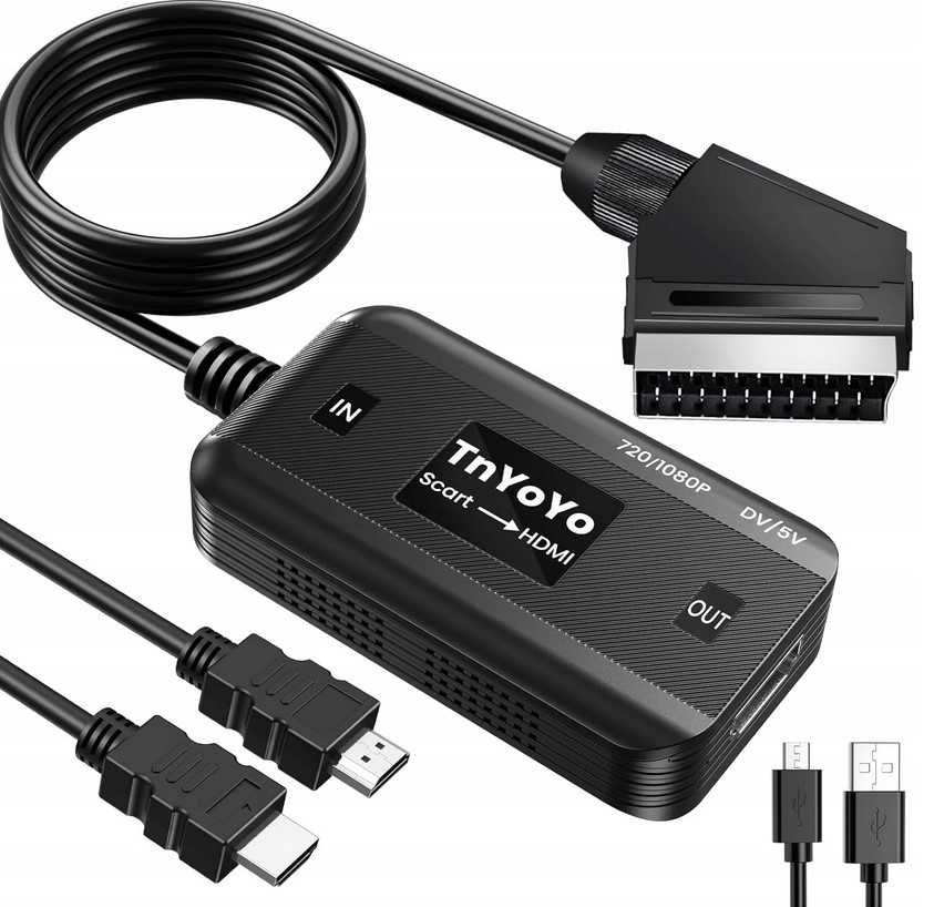 TnYoYo STH-002 SCART na HDMI 1080p wideo konwerter audio