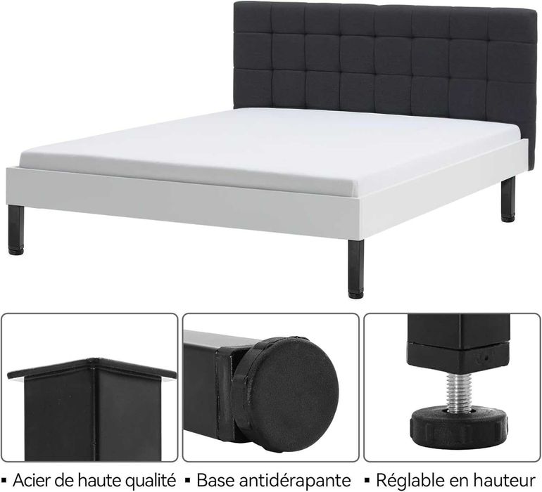 Nóżki meblowe 20 cm, metalowe, czarne, regulowane do 22 cm, 4 sztuki