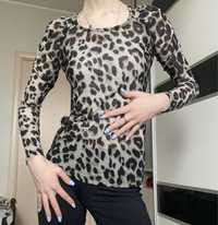 Прозрачная леопардовая блузка