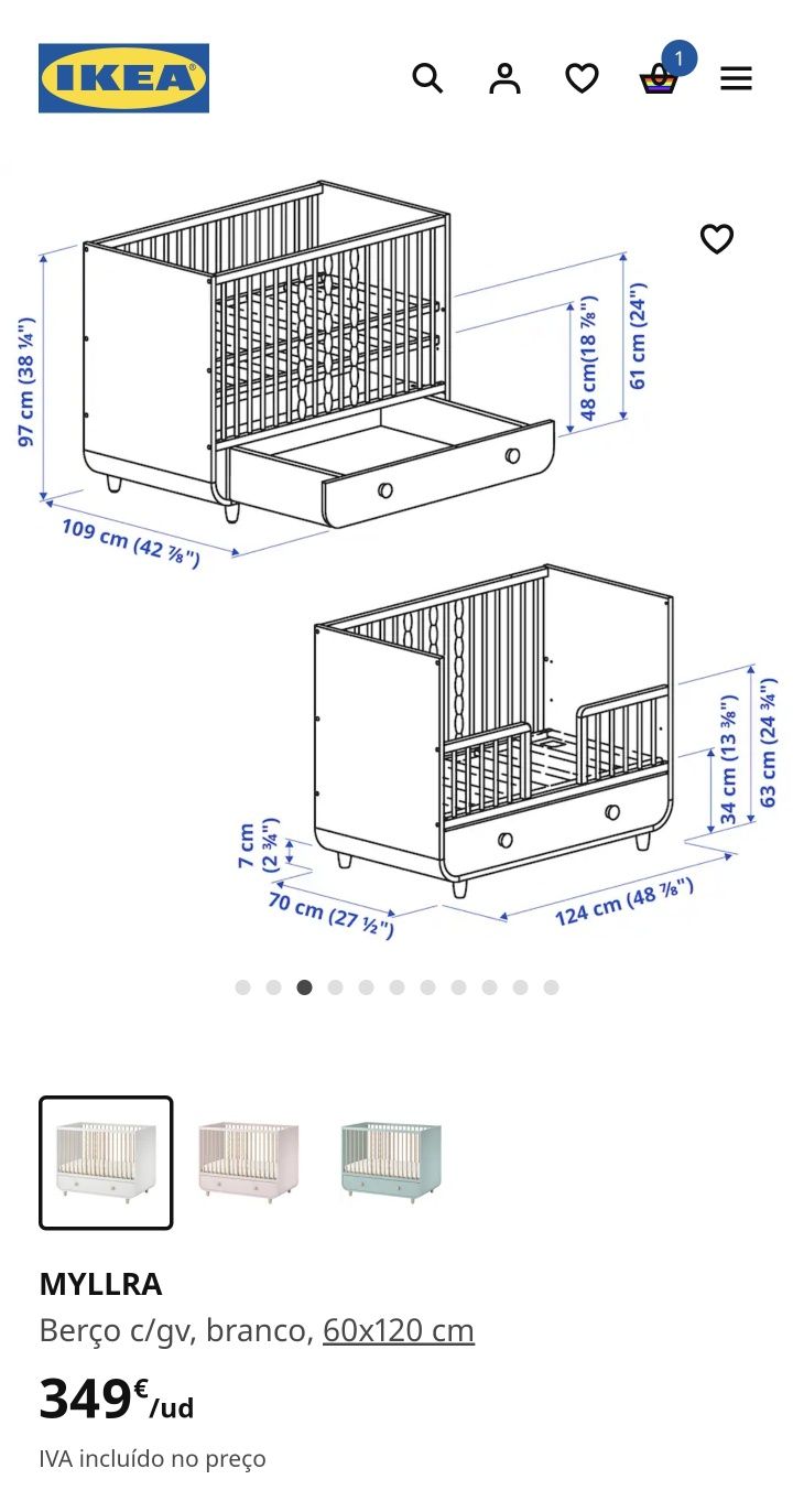 Berço Myllra Ikea