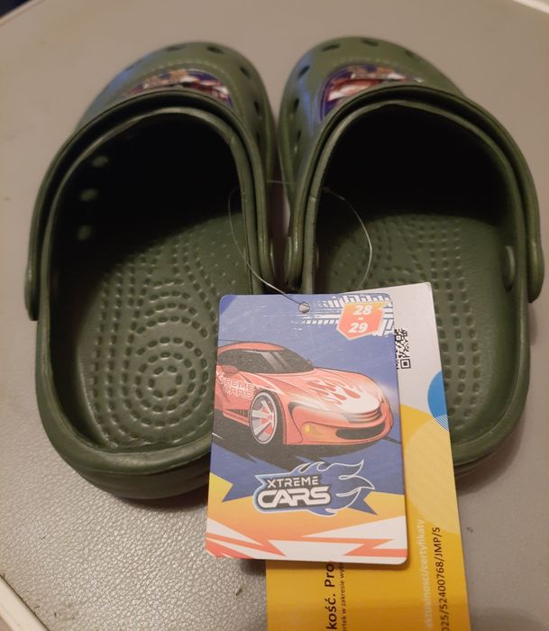 Klapki dziecięce z motywem Auta, rozm.28-29, dł.wkł. 17.4cm