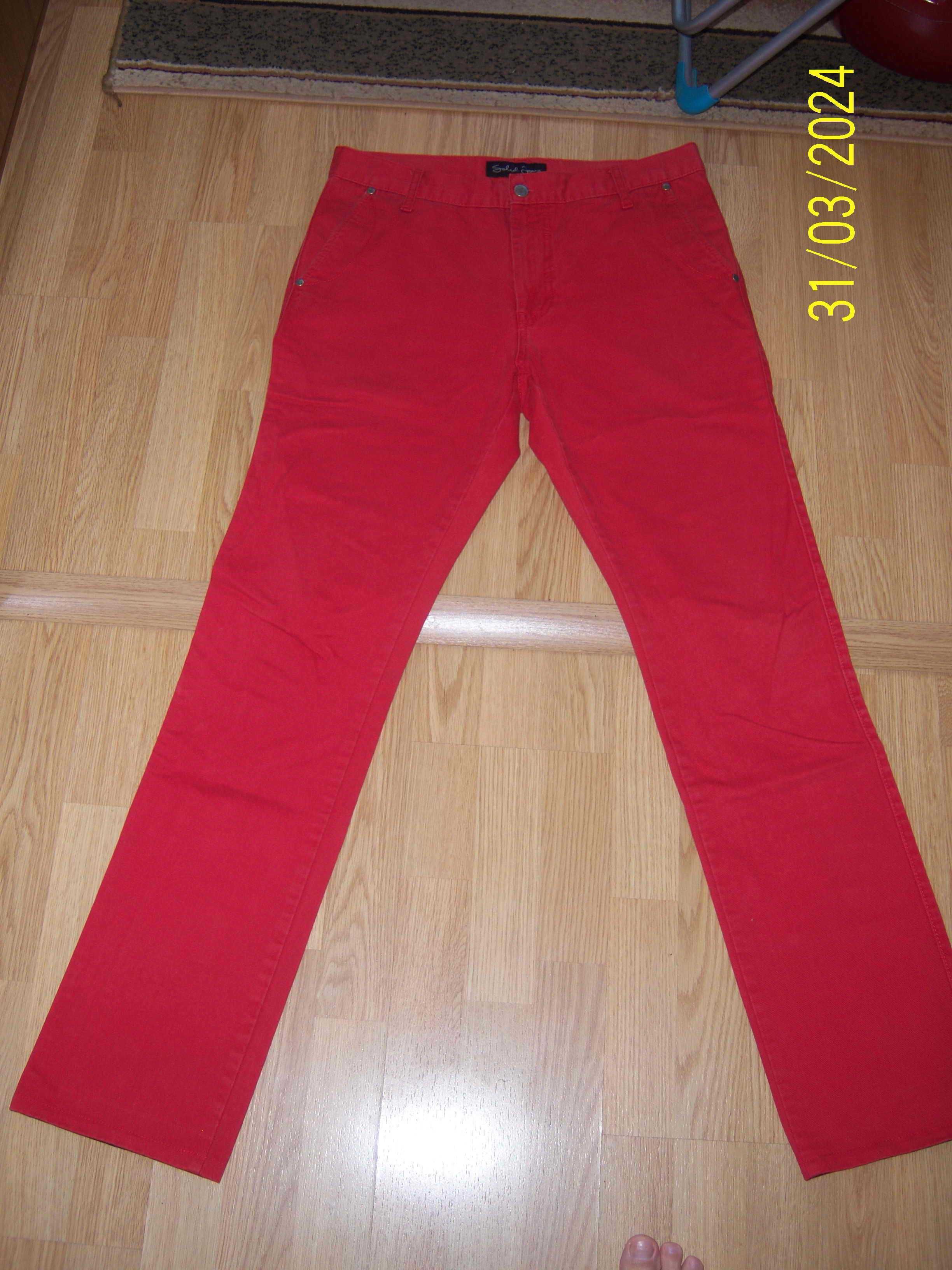 Штаны красные SOLID JEANS ширина пояса 44 см