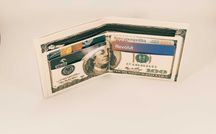 Portfel męski, prezent, 100$, dolar, skórzany, Prezent