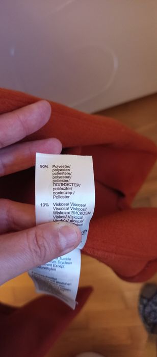 Piękny płaszcz rudy ciepły i lekki oversize 52/54