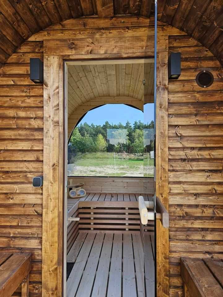 Sauna ogrodowa piec opalany drewnem