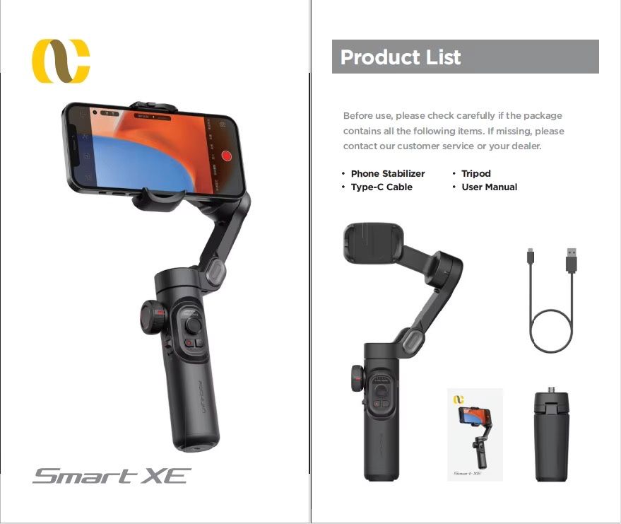 AOCHUAN Smart XE 3-осевой ручной шарнирный стабилизатор для телефона