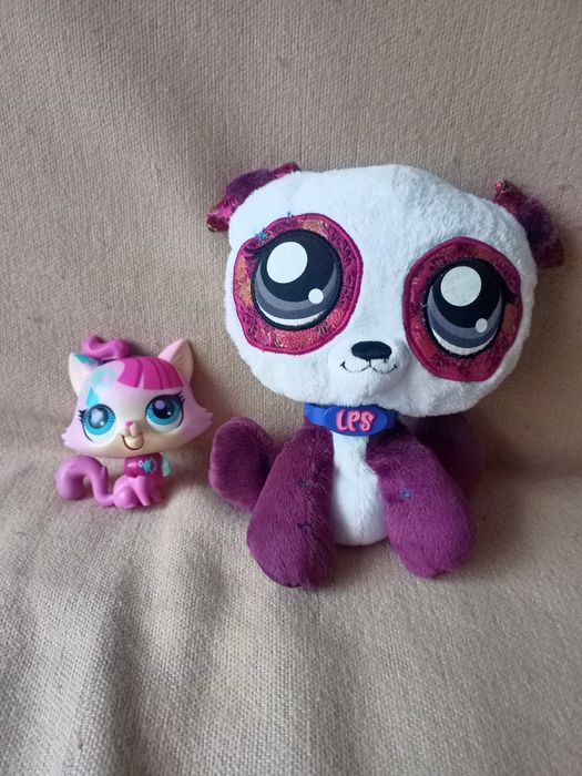 LITTLEST PET SHOP figurka kotek interaktywny miałczący + panda pluszak