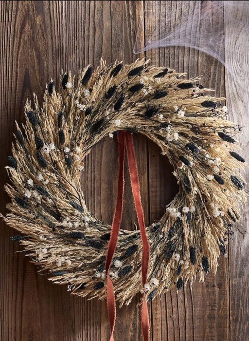 Naturalny wianek z traw suszonych
