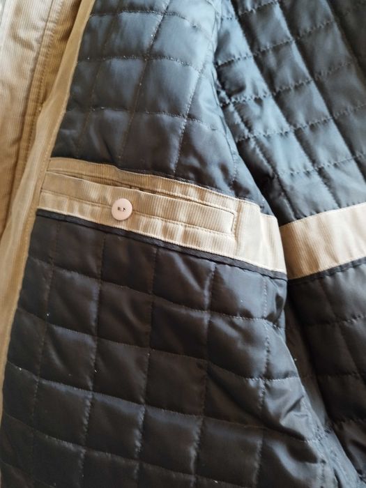 Parka Castanha em Veludo com Gola Dupla