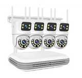 Kit CCTV câmaras rotativas 2 lentes videovigilância 8CH 4 câmaras WiFi