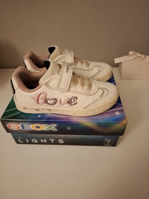 Sapatilhas Geox Brancas/Rosa tam. 29