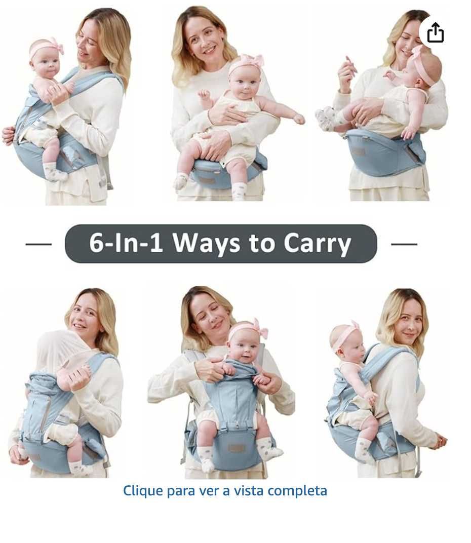 Mochila porta-bebés, ergonómica para recém-nascidos e crianças