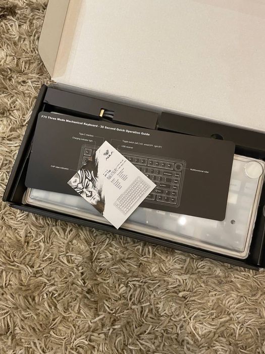 Механічна клавіатура AULA F75 white-blue(бездротова)