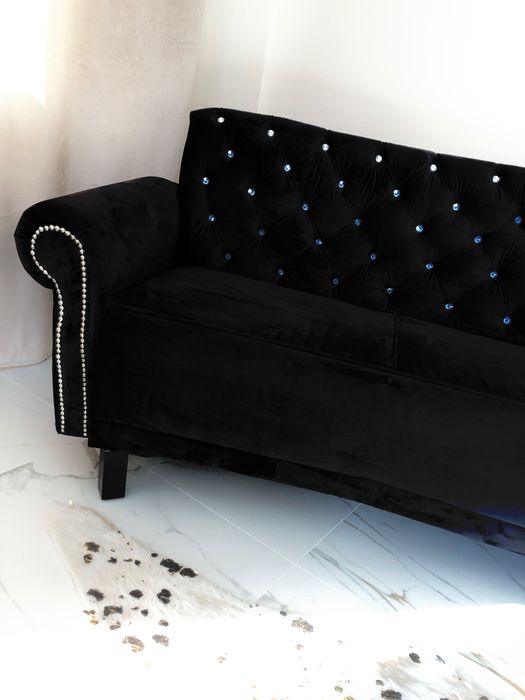 Sofa Glamour Półokrągła Pikowana