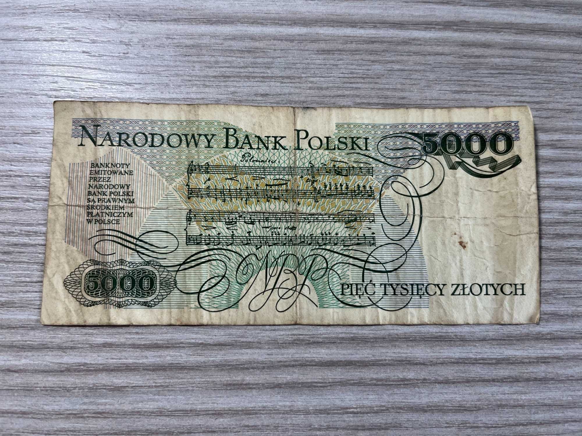 Banknot 5000 zł Fryderyk Chopin 1988r.