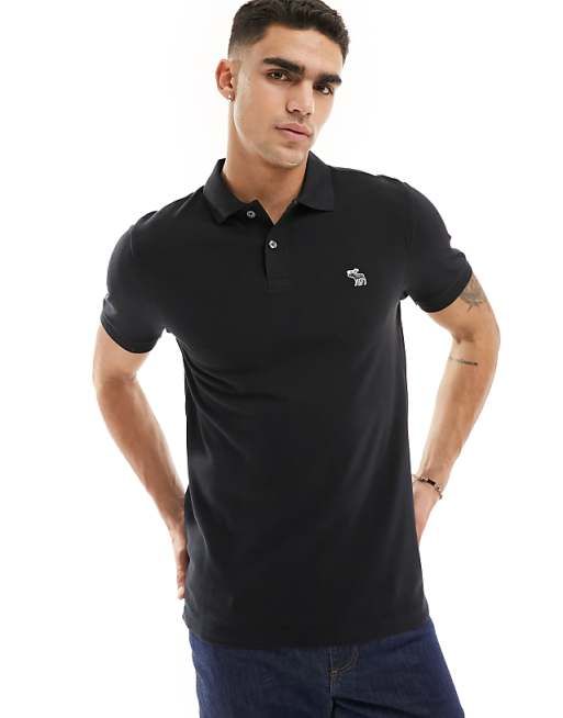 Koszulka polo czarna Abercrombie & Fitch L