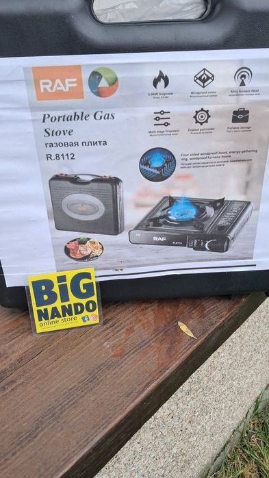 Fogão de Campismo a Gás Portátil, para cartuxo ou  botija com mala