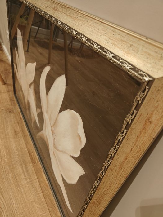 Plakat kwiaty w złotej ramie 100 X 70