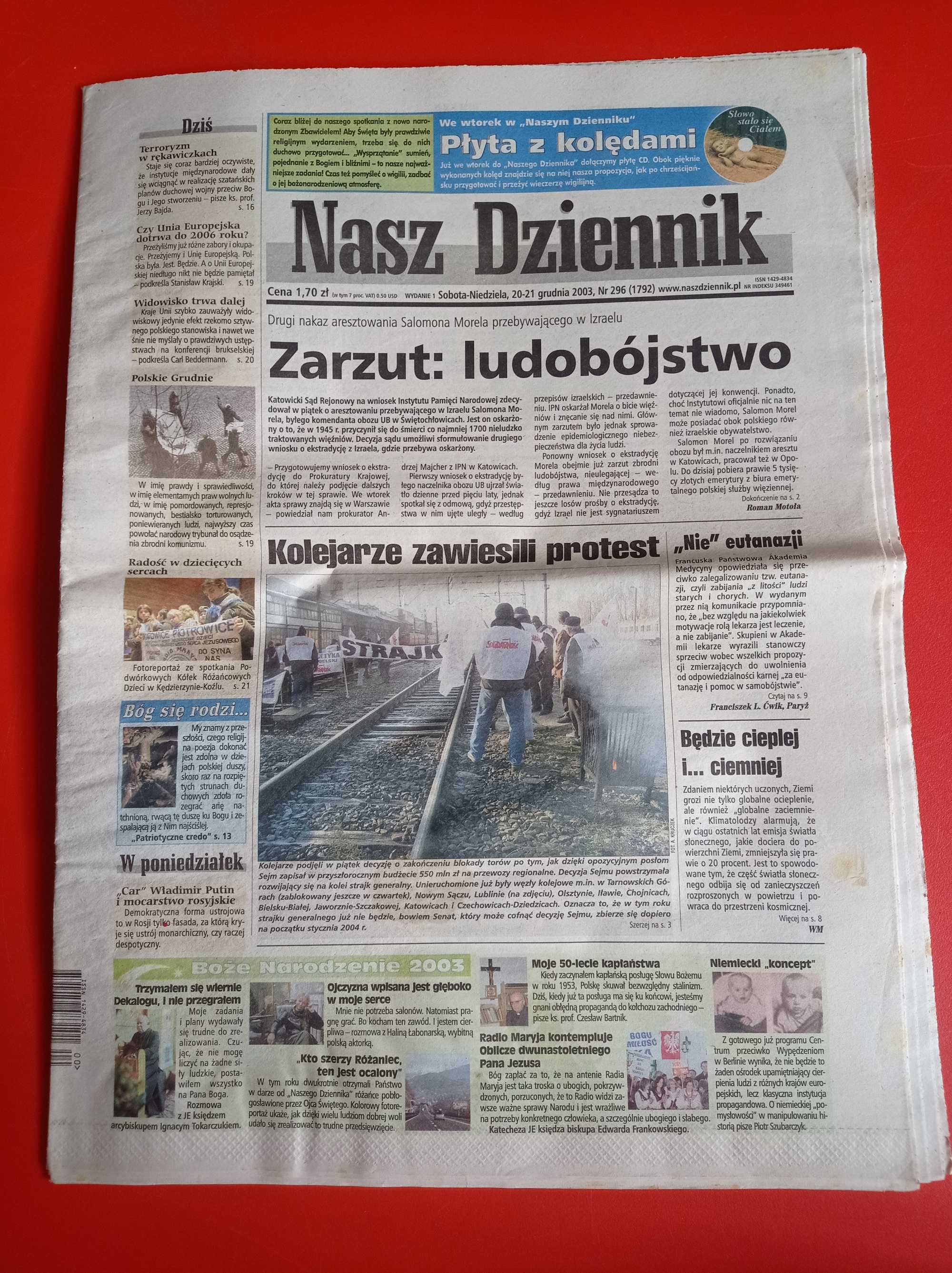 Nasz Dziennik, nr 296/2003, 20-21 grudnia 2003