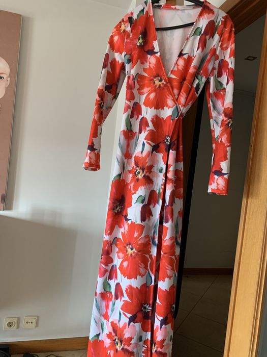 Vestido estampado e único ( exclusivo) não vai ver ninguém com um igual! Não precisa de ferro!