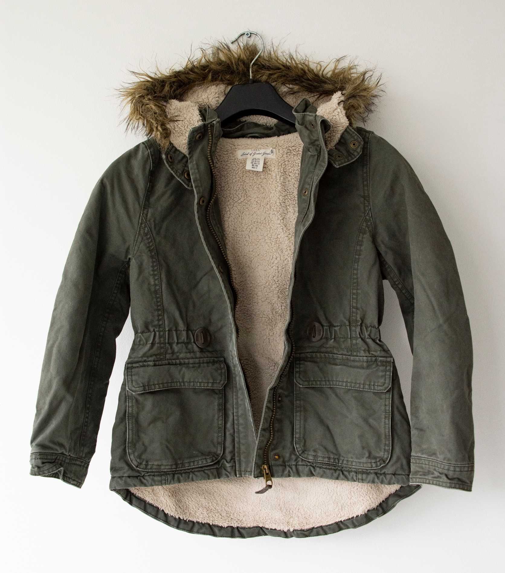 Kurtka zimowa dziewczęca H&M parka r. 146