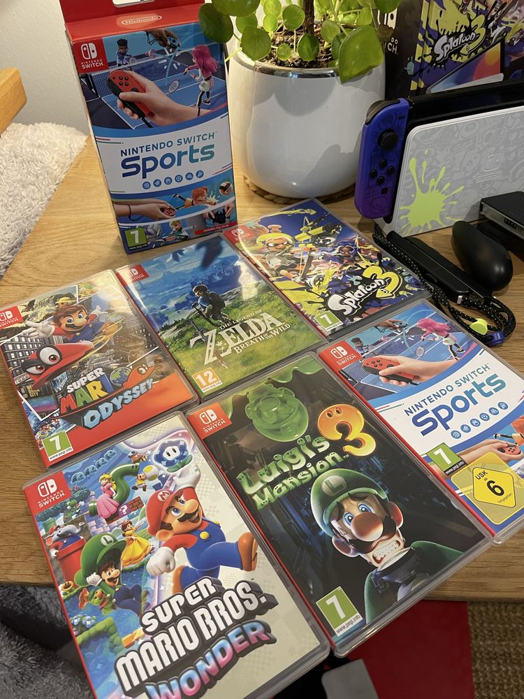 Sprzedam zestaw Nintendo Switch Oled - Edycja Splatoon 3 + gry