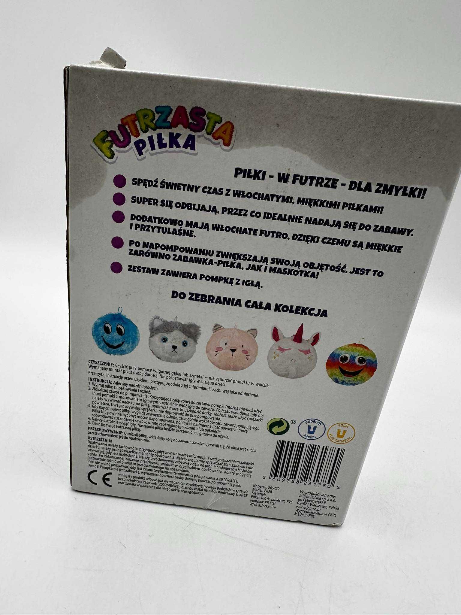 Futrzasta piłka Joinco różowy kotek + pompka