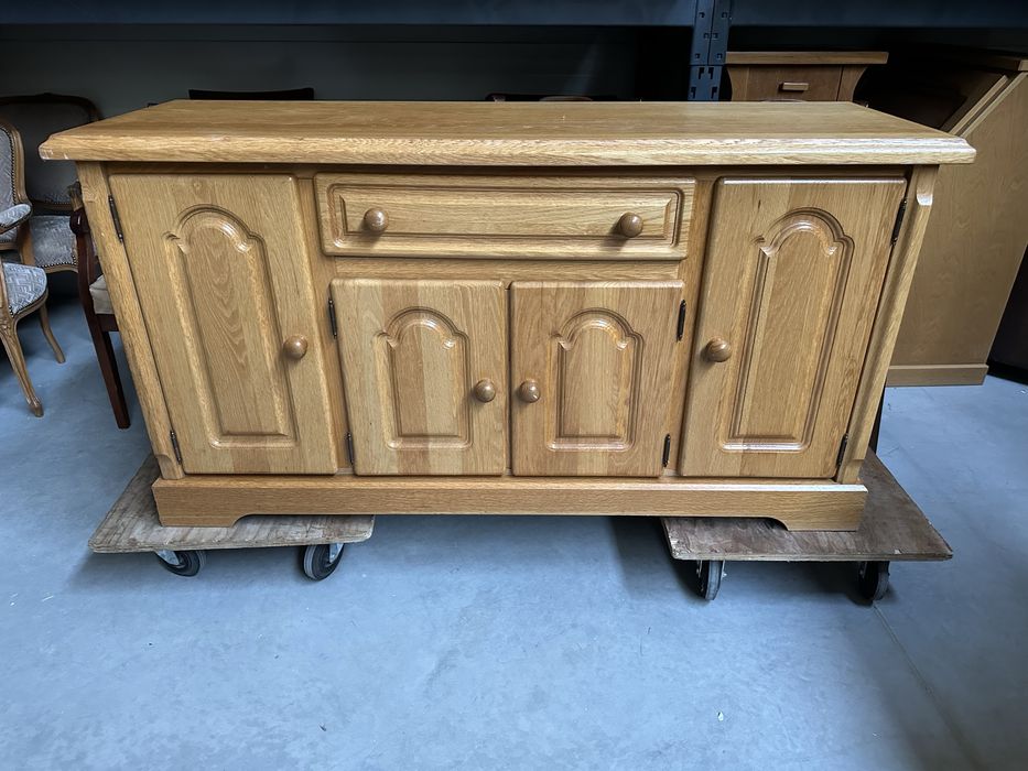 Dębowa prosta komoda 198cm - meble holenderskie