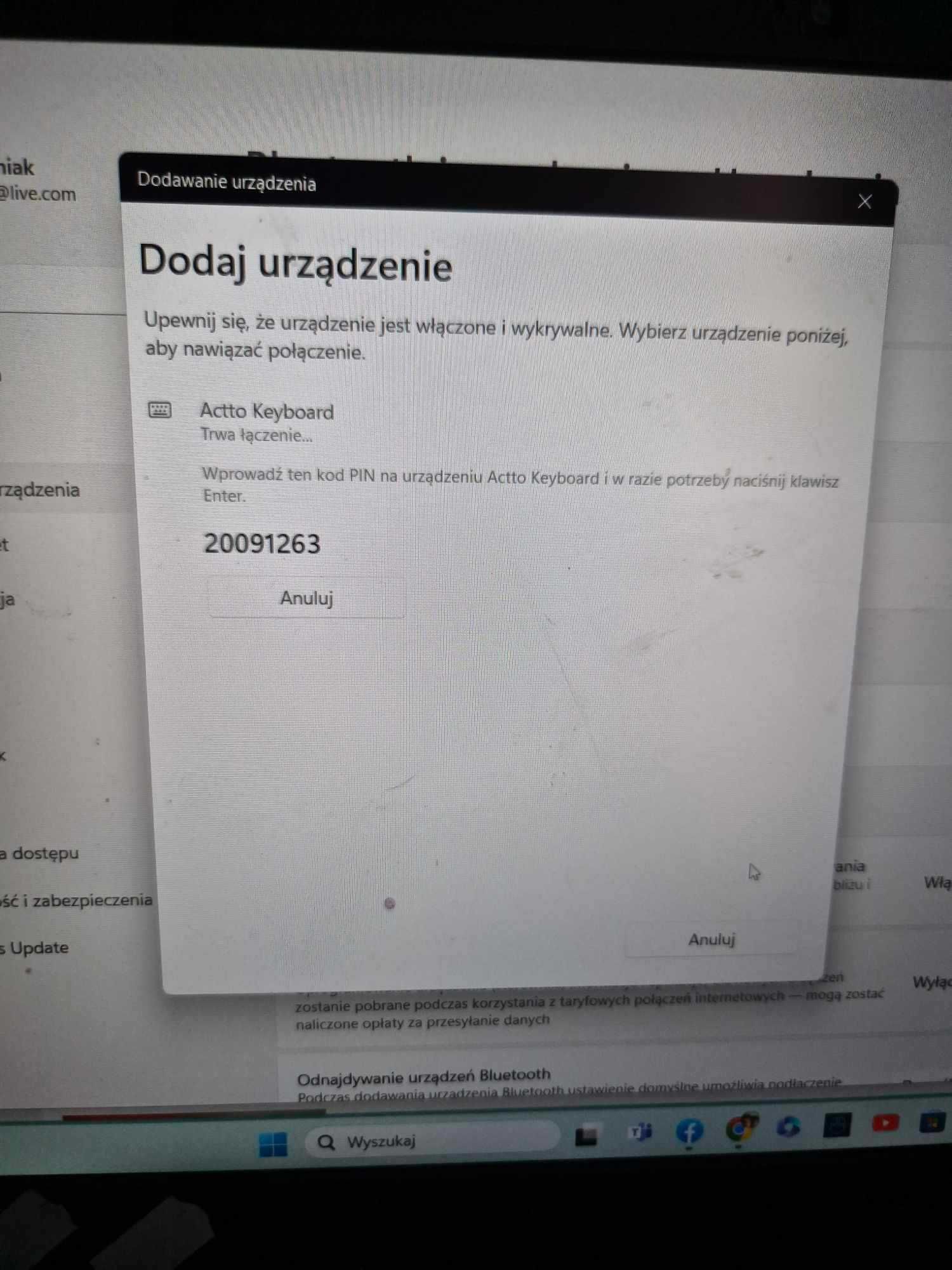 Bezprzewodowa estetyczna klawiatura w stylu retro, z Bluetooth