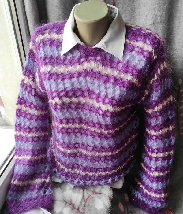 Светр жіночий королівський мохер в'язаний р. 46 жіноча кофта мохерова